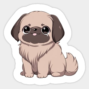 Pekingese Sitting with Big Eyes Sticker